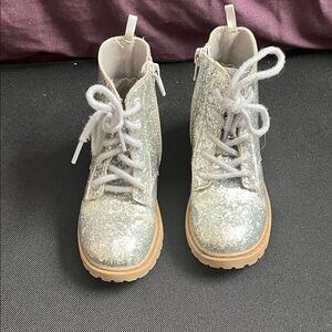 Old Navy Glittery Silver Kids Boots